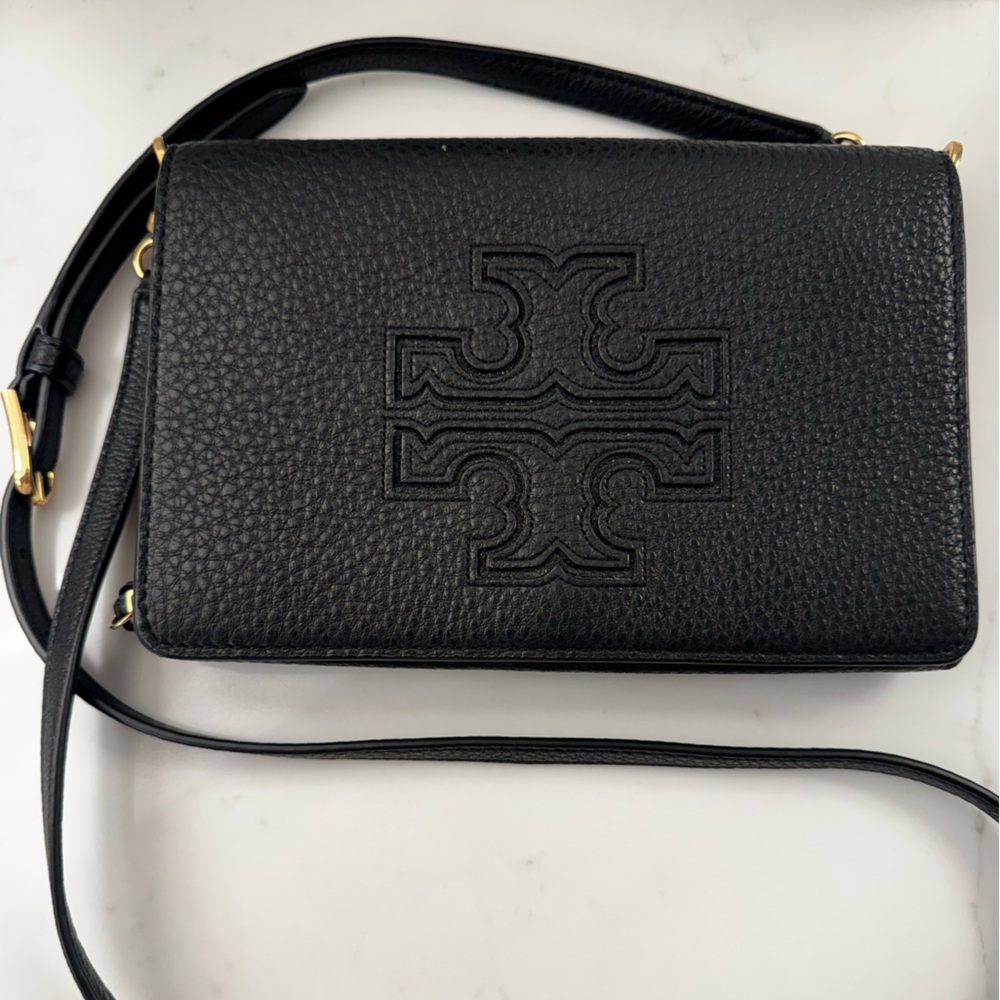 Tory Burch Harper Flat Wallet Crossbody Bag - Black
